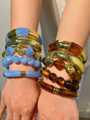 Vintage Geometric Resin Bangle Set