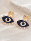 Vintage Pearl Enamel Stud Earrings