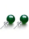 Minimalist Purple Stone Silver Stud Earrings