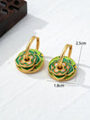 Enamel Geometric Hoop Earrings