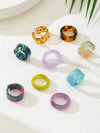 Vintage Acrylic Fashion Rings Set