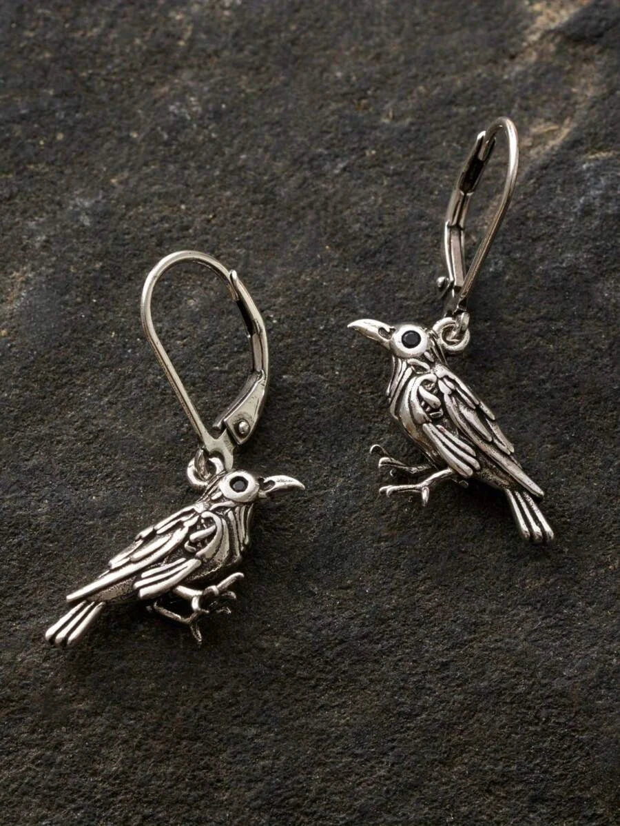 Retro Silvery Bird Earrings
