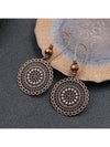 Vintage Carved Flower Dangle Earrings