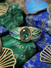 Retro Boho Enamel Rose Golden Ring