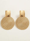 Geometric Disc Patchwork Statement Earrings