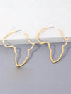 Exaggerated African Map Alloy Earrings