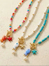 Colorful Fish Pendant Beaded Necklace