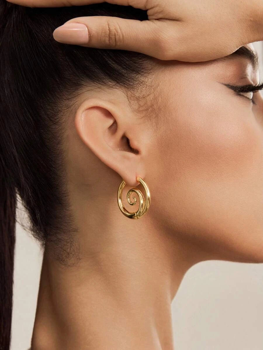 Gold Plated Spiral Earrings