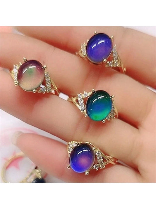 Color Changing Thermostone Cross Ring