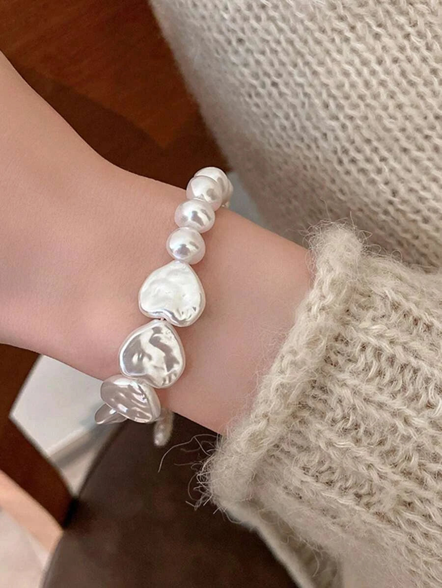 Faux Pearl Beaded Bracelet