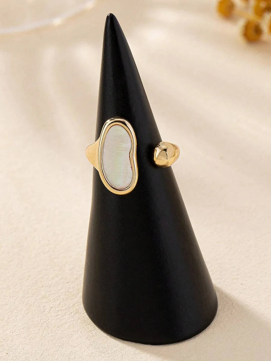 Gemstone Inlaid Single Opening Ring
