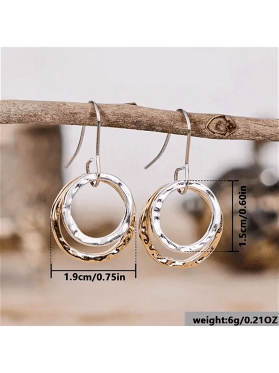 Bohemian Vintage Hollow Round Earrings
