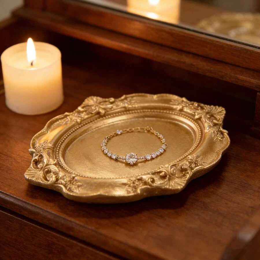 Vintage Gold Jewelry Tray