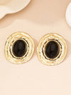 Vintage Textured Oval Pearl Earrings