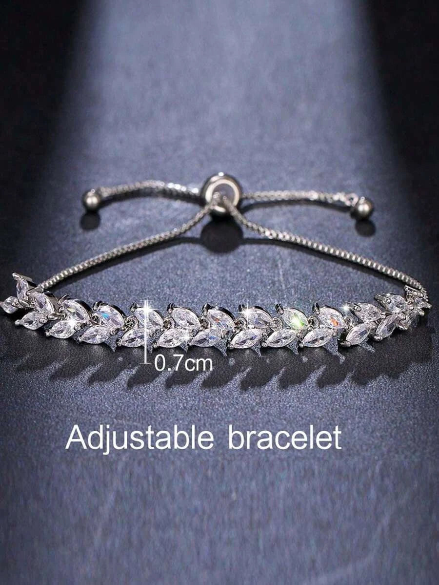 Gold Cubic Zirconia Chain Bracelet