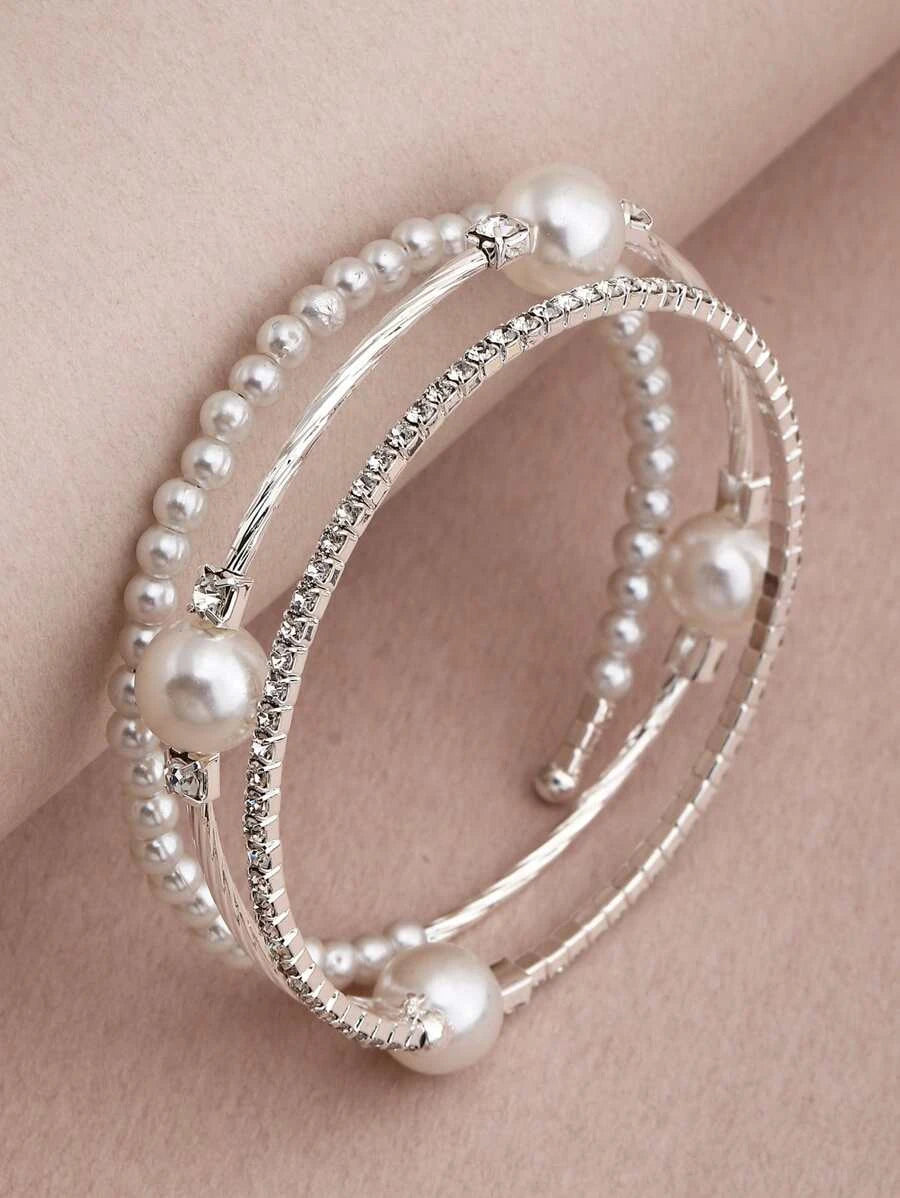 Faux Pearl Rhinestone Jewelry