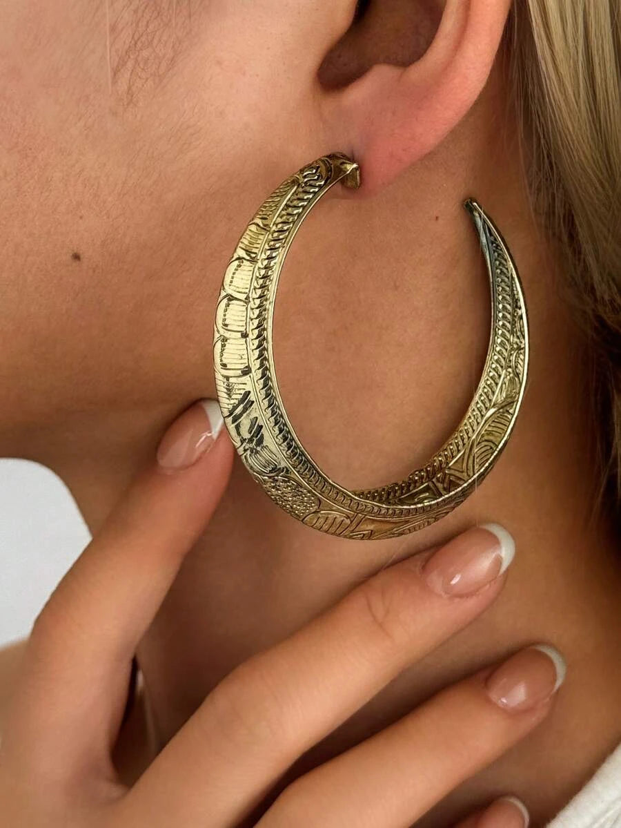 Vintage Bohemian Geometric Hoop Earrings
