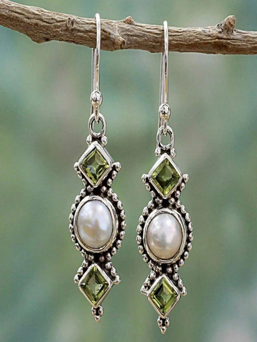 Vintage Asymmetric Geometric Drop Earrings