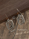 Vintage Inspired Geometric Metal Dangle Earrings