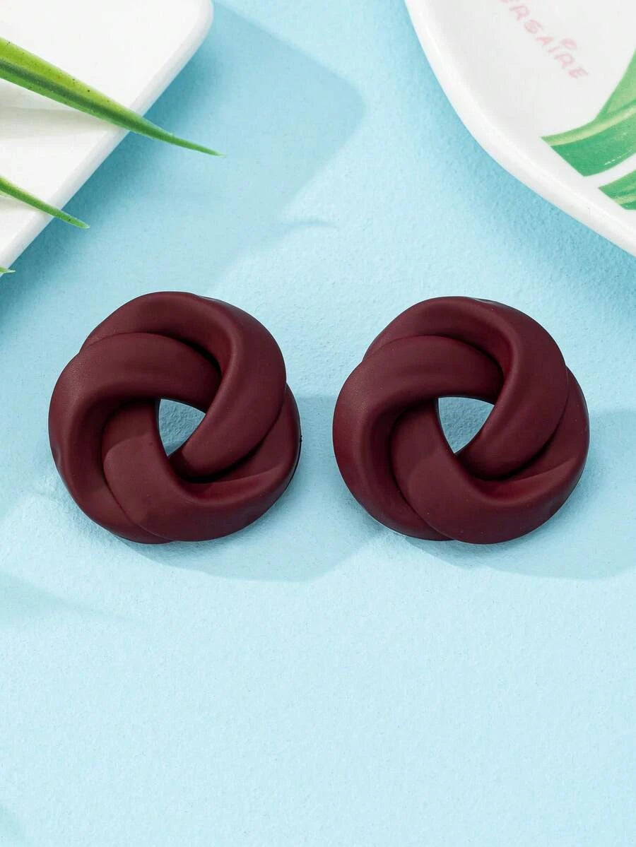 Chic Lacquered Geometric Earrings