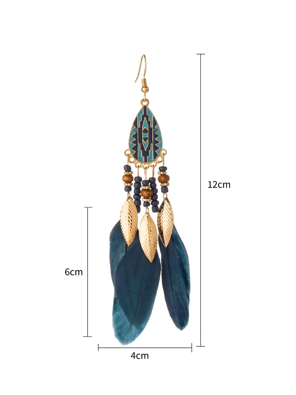 Vintage Feather Pendant Earrings