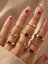 15pcs Vintage Gold-Tone Rhinestone Flower