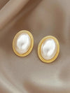French Vintage Faux Pearl Stud Earrings