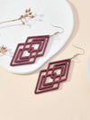 Casual Geometric Wooden Earrings