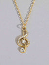 Rhinestone Music Note Necklace
