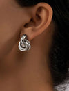 Geometric Double Circle Stud Earrings