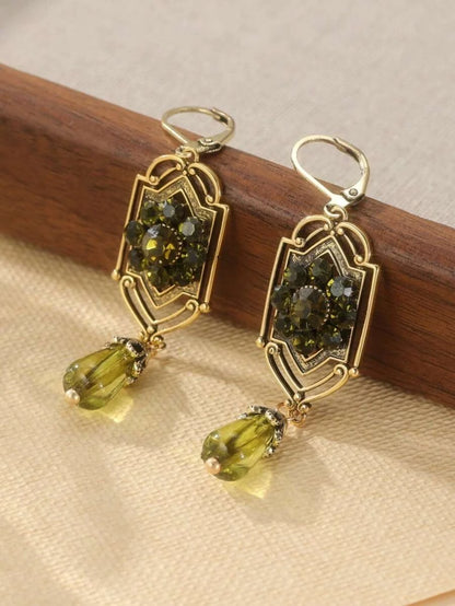 Vintage Teardrop Zirconia Earrings
