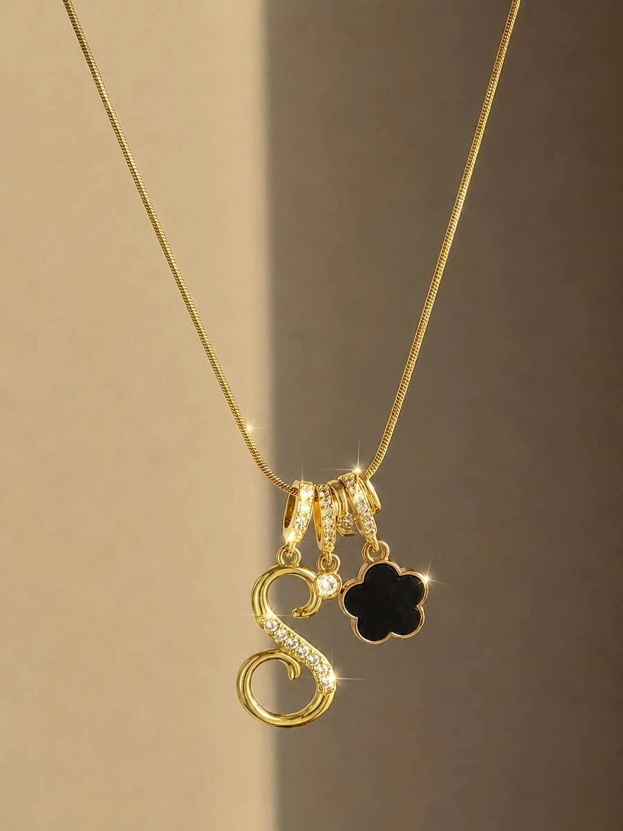 Zirconia Crystal Initial Necklace