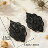 Wood Lace Pattern Carved Drop Earrings