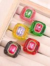 Colorful Asymmetrical Bubble Resin Ring