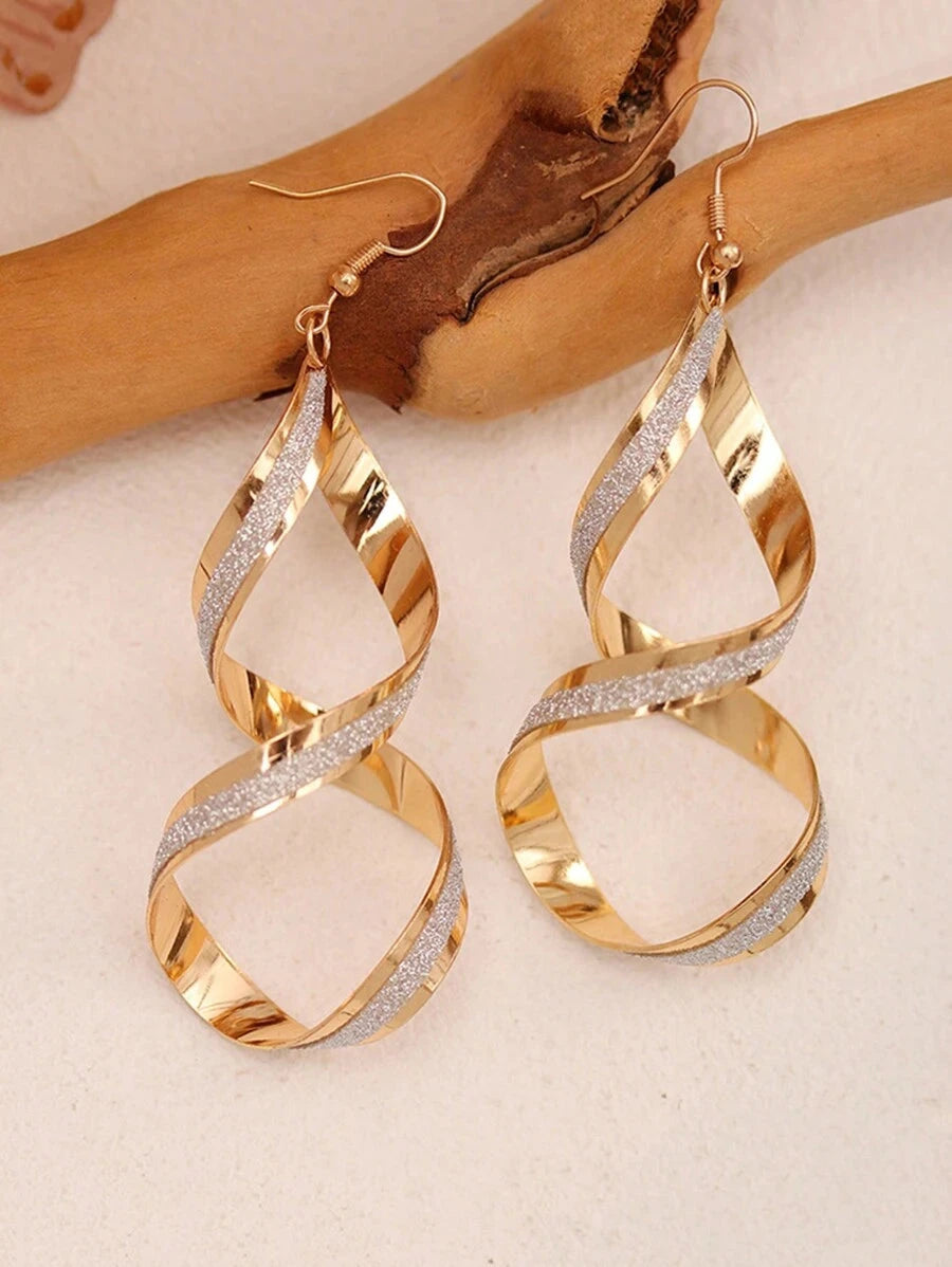 Vintage Twisted Textured Hoop Earrings