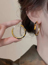 Leopard Print Geometric Hoop Earrings