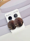 Retro Zebra Print Round Pendant Earrings