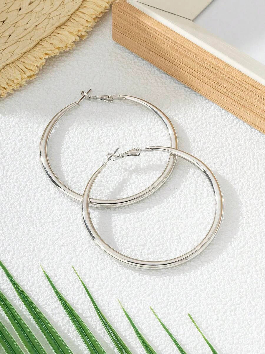 Vintage Red Spray Painted Hoop Earrings