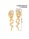 Retro Gold Abstract Spiral Earrings