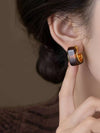Resin C-Shaped Hoop Earrings