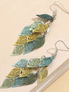 Korean Retro Leaf Tassel Earrings