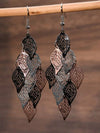 Korean Retro Leaf Tassel Earrings
