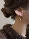 Tiger Eye Beaded Hoop Earrings
