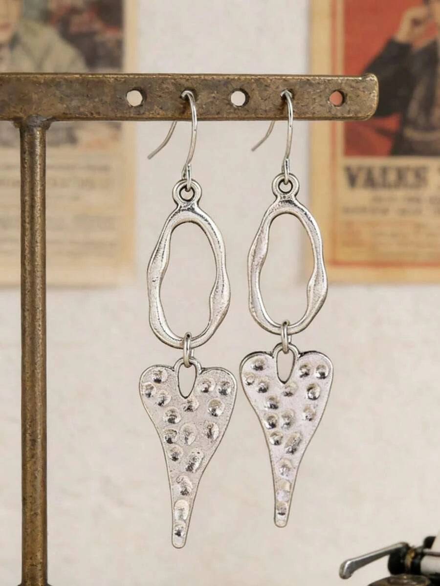 Vintage Bohemian Hollow Heart Earrings