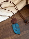 Vintage Leather Resin Dyed Necklace