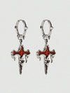 Retro Gothic Crescent Moon Drop Earrings