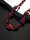 Burgundy Asymmetrical Beaded Choker