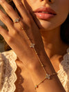 Four Leaf Clover Zirconia Finger Bracelet