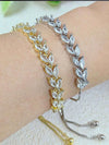 Gold Cubic Zirconia Chain Bracelet