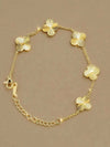 Floral Rhinestone Gold Plated Bracelet Set